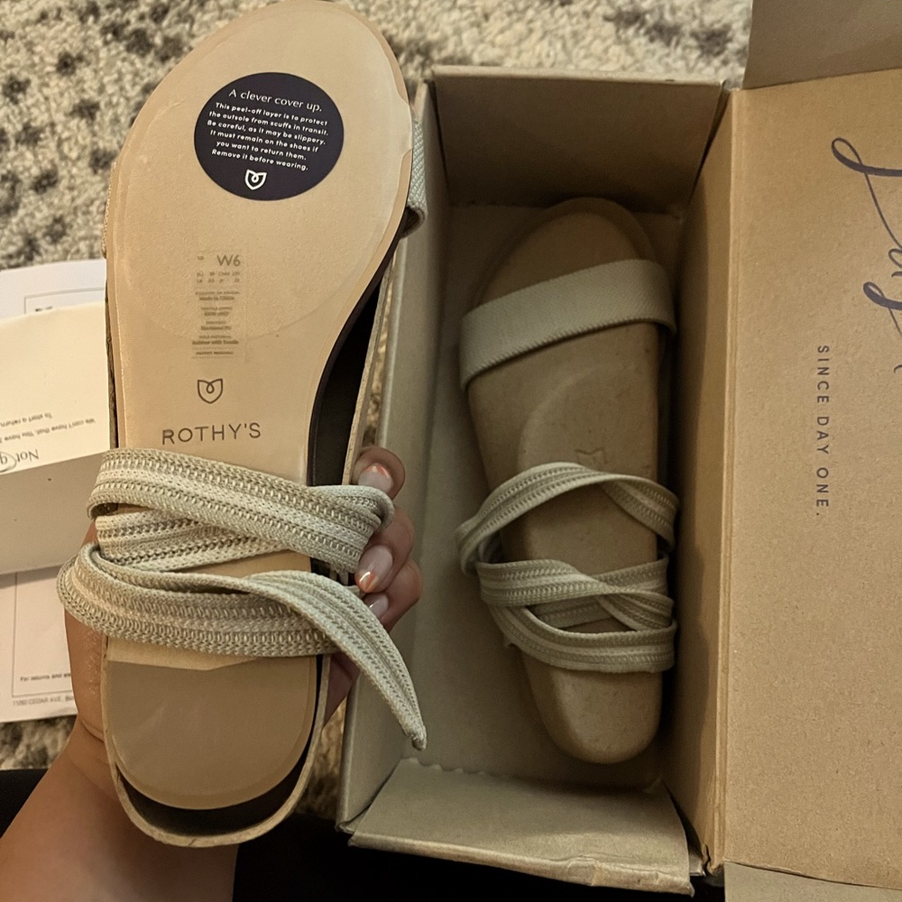 Rothy’s wrap sandal : never used color: sandcastle